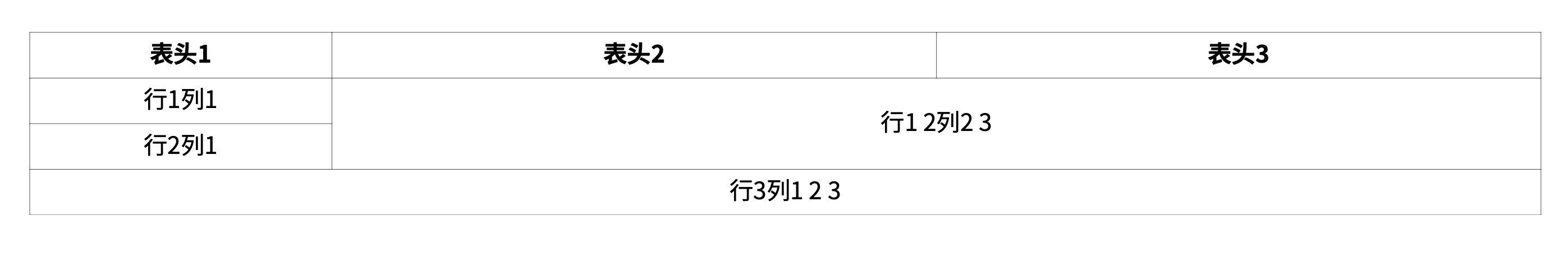 数据表格三行三列2，带合并单元格